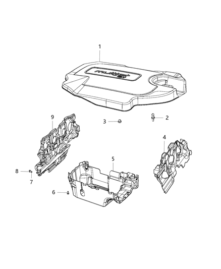 2019 Jeep Compass Engine Cover & Related Parts Diagram 3 - Thumbnail