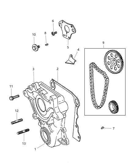 1999 Dodge Durango Timing Cover Diagram 1 - Thumbnail