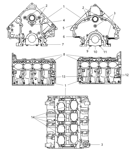 2011 Ram 2500 Cylinder Block And Hardware Diagram 1 - Thumbnail
