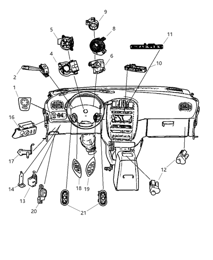 2002 Chrysler Town & Country Mirror Switch Diagram for 4685317AF