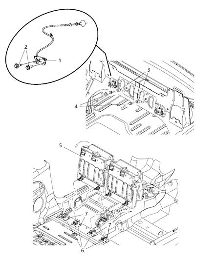 2008 Chrysler PT Cruiser Second Row - Split Seat Diagram 1 - Thumbnail