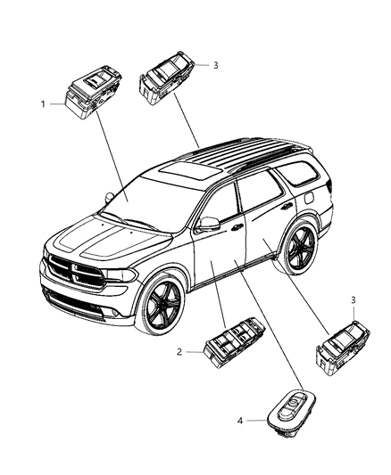 2012 Dodge Durango Switch Memory Selector Diagram for 5JF971D3AC