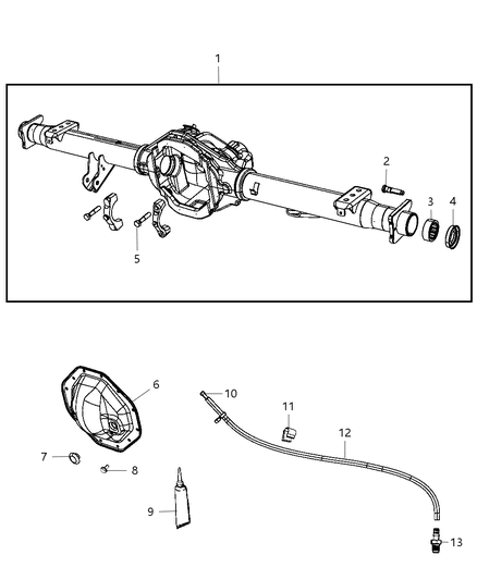 2011 Ram Dakota Housing And Vent of Rear Axle; Differential And Drive Line Diagram 2 - Thumbnail