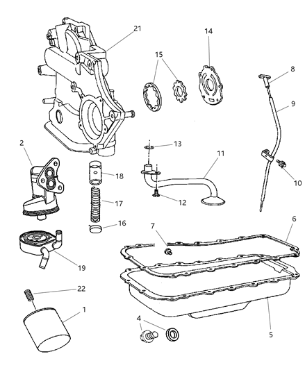 2001 Dodge Caravan Engine Oiling Diagram 3 - Thumbnail