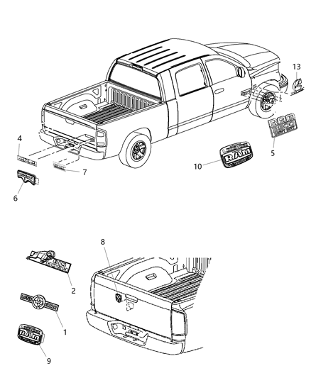 2012 Ram 3500 Nameplate Ram 3500 Heavy Duty Diagram for 55372159AB