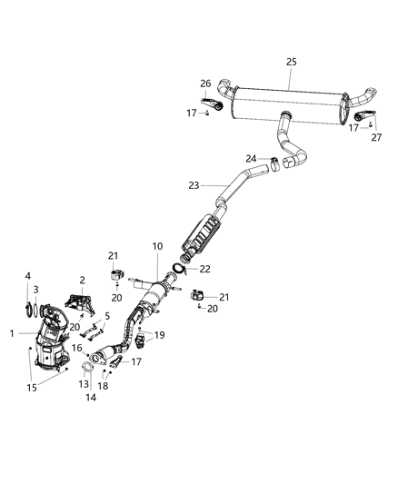 2019 Jeep Cherokee Exhaust System Diagram 2 - Thumbnail