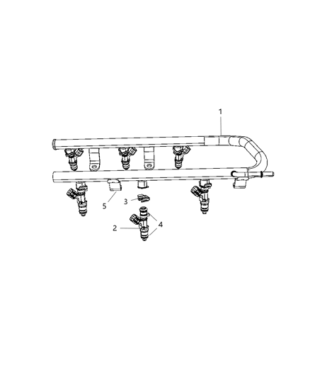 2009 Dodge Grand Caravan Fuel Rail & Injectors Diagram 3 - Thumbnail