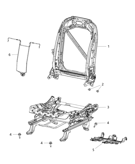 2020 Chrysler Voyager Adjusters, Recliners, Shields And Risers - Driver Seat Diagram 1 - Thumbnail