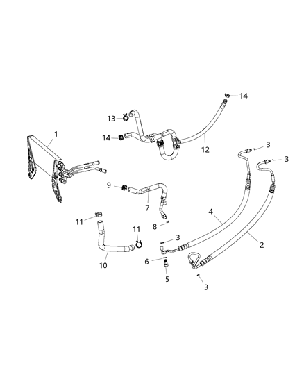 2016 Ram 3500 Pickup Power Steering Hose Diagram 1 - Thumbnail
