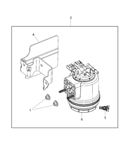 2020 Ram 1500 New Style Fuel Filter & Water Separator Diagram