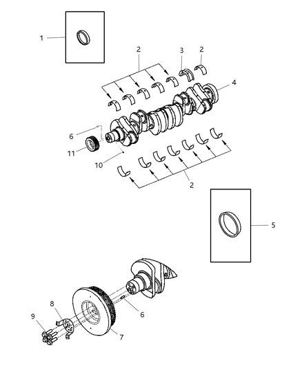 2007 Dodge Ram 3500 Cab Chassis Crankshaft Bearings And Vibration Damper Diagram