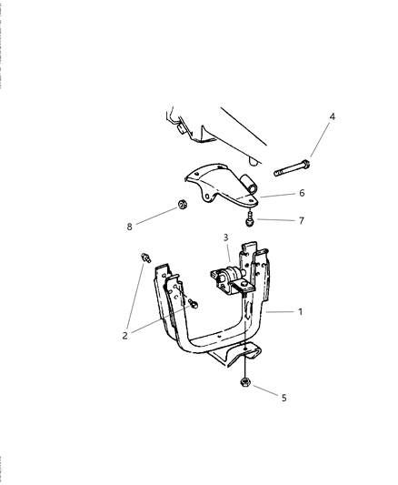 2002 Dodge Ram Van Engine Mounting, Rear Diagram 2 - Thumbnail