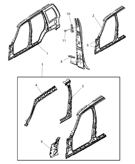 2006 Jeep Liberty Aperture Panel - Panels, Body Side Diagram