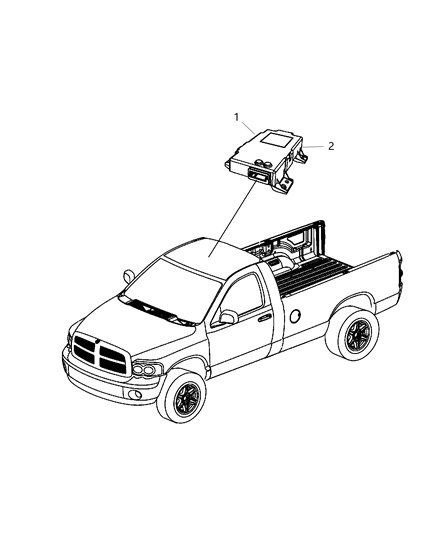 2016 Ram 3500 Cab Chassis Modules, Overhead Diagram
