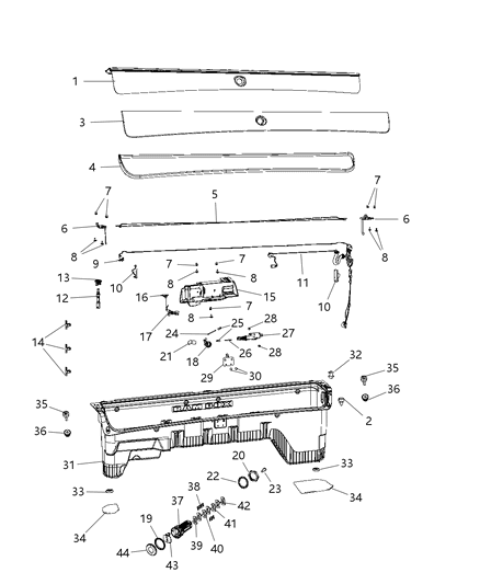 2016 Ram 1500 Hinge, Rear Driver Side Diagram for 68204481AA