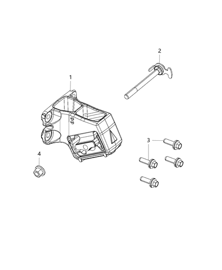 2020 Ram 3500 Cab Chassis(<10K lb.) Engine Mounting Left Side Diagram