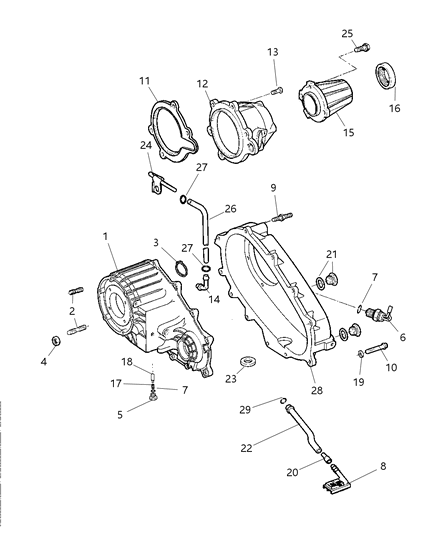 2001 Dodge Ram 2500 Regular Cab Case , Transfer & Related Parts Diagram 1 - Thumbnail