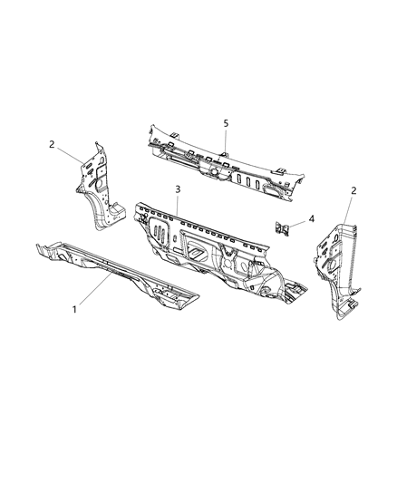 2015 Ram ProMaster City Reinforcement Cowl Side Diagram for 68259247AA