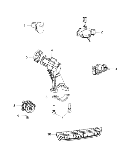 2015 Jeep Renegade Hazard Switch Diagram for 5VV50LXHAA