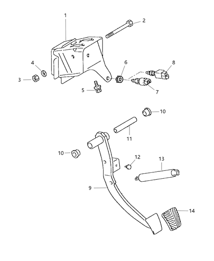 1999 Dodge Avenger Brake Pedals Diagram 2 - Thumbnail