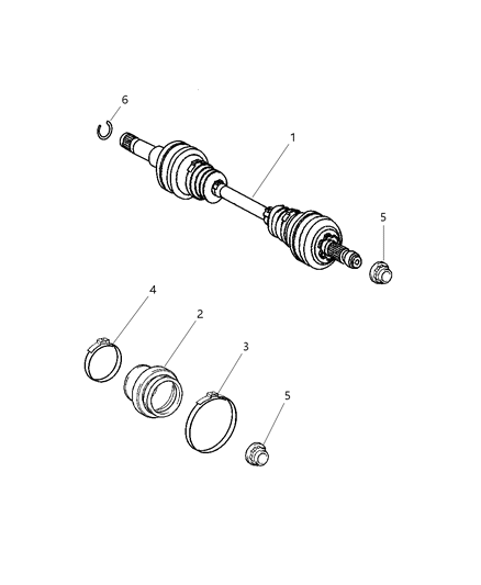 2005 Chrysler Crossfire Shaft Axle Half Diagram for 5159934AA