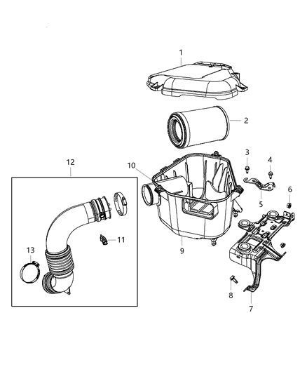 2012 Dodge Caliber Air Cleaner Diagram 1 - Thumbnail