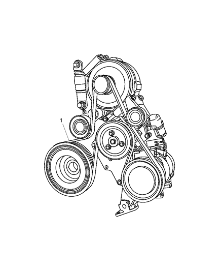 2009 Chrysler PT Cruiser Belts, Serpentine & V-Belts Diagram 1 - Thumbnail