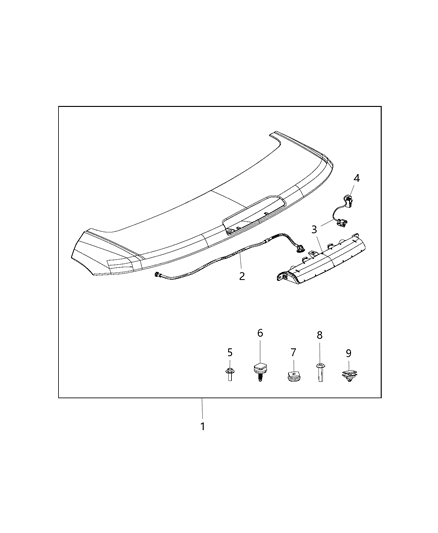 2020 Jeep Compass Spoiler, Rear Diagram for 6VX76TZZAB