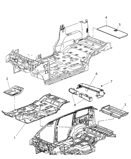 2009 Chrysler Aspen Latch, Rear Diagram for ZD29XXXAB