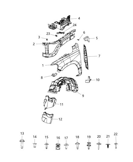2021 Ram 1500 Protector, Front Passenger Side Diagram for 68275914AA
