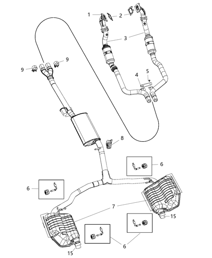 2015 Chrysler 300 Exhaust System Diagram 1 - Thumbnail