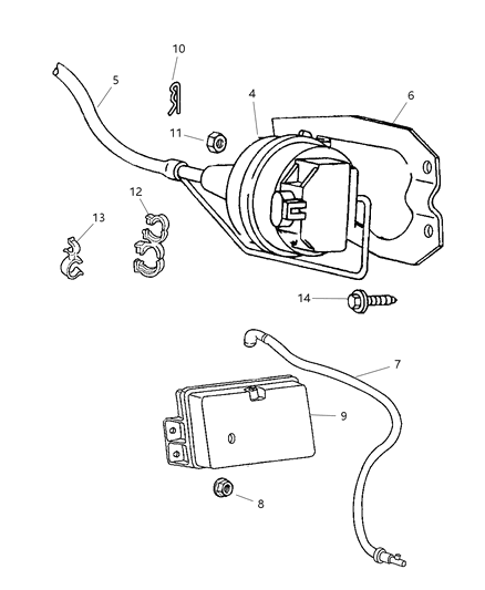 2002 Dodge Ram 3500 Regular Cab Speed Control of Mopar Accessories - Component Parts Diagram