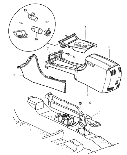 2001 Dodge Intrepid Console, Floor Diagram 2 - Thumbnail
