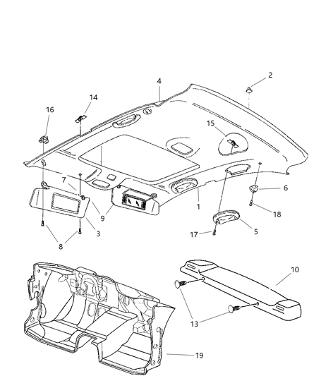 2000 Dodge Stratus Cover Anchor Diagram for TA52LAZAA