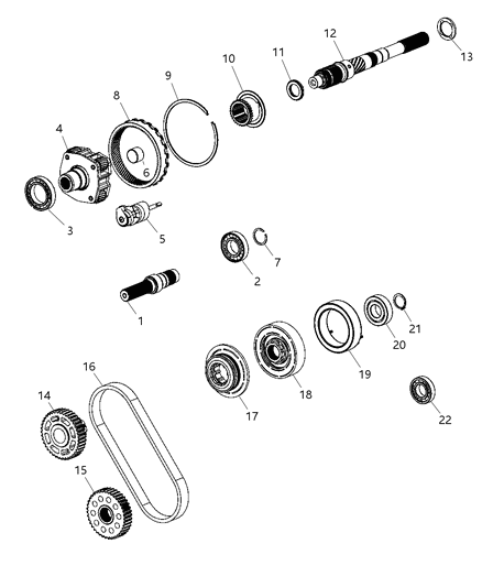 2012 Ram 1500 Gear Train of Transfer Case Diagram 2 - Thumbnail