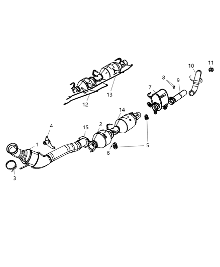 2007 Dodge Ram 3500 Pickup Exhaust System Diagram 1 - Thumbnail