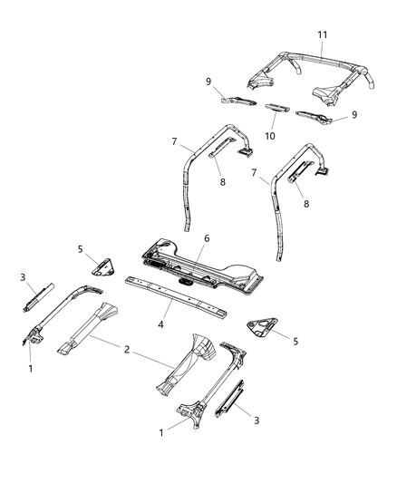 2016 Jeep Wrangler Stabilizer Bar Bolt, Rear Diagram for 6509396AA