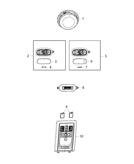 2017 Ram 1500 Lighting, Interior Diagram 3 - Thumbnail