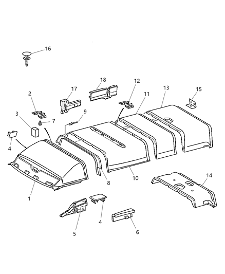 2002 Dodge Sprinter 2500 Headliner Diagram 1 - Thumbnail