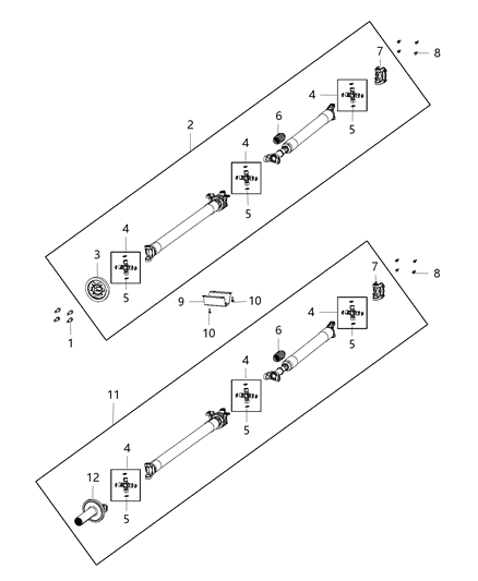 2014 Ram 3500 Cab Chassis Shaft - Drive of Rear Axle; Differential And Drive Line Diagram 5 - Thumbnail