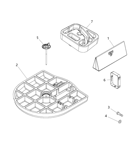 2017 Jeep Renegade Retainer Spare Tire Diagram for 68248138AA