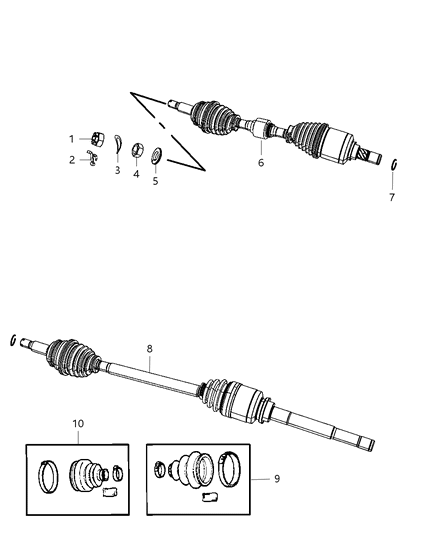 2012 Jeep Patriot Shaft Axle Half Diagram for 5085220AD