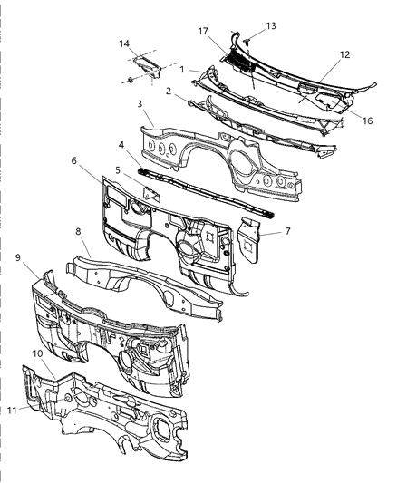 2009 Chrysler 300 Dash Panel, Front Diagram for 5112745AA