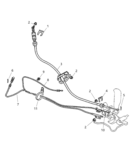 2000 Chrysler Sebring Coupe Cables, Shifter Diagram