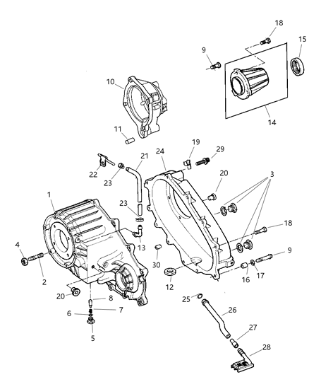 2004 Dodge Dakota Case & Related Parts of Transfer Case Model Diagram 3 - Thumbnail