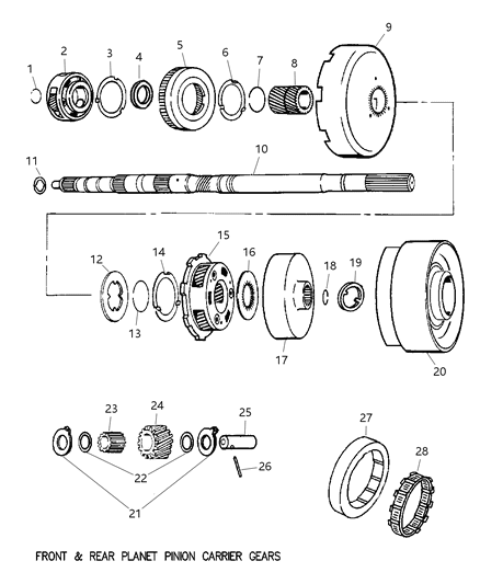 2000 Dodge Ram 2500 Regular Cab Gear Train & Intermediate Shaft Diagram 2 - Thumbnail