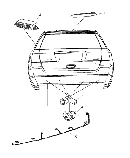 2008 Chrysler Pacifica Sensor Parking Assist Diagram for YK91FHFAA