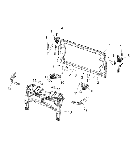 2015 Chrysler 200 Radiator Support Rivet Diagram for 6509731AA