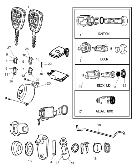 2007 Jeep Compass Key Blank With Transmitter Diagram for 68000603AA