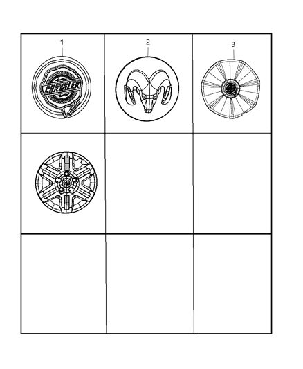 2009 Dodge Grand Caravan Wheel Covers & Center Caps Diagram